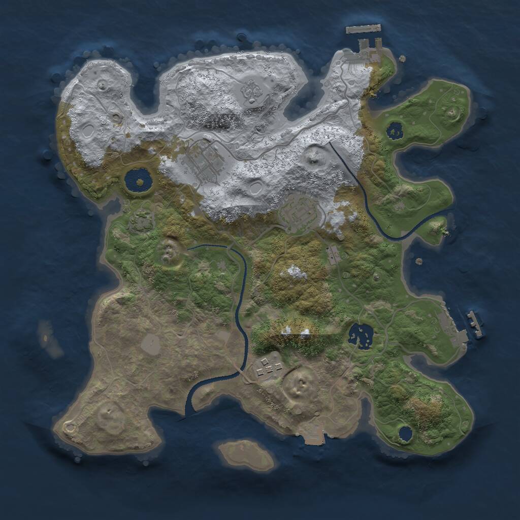 Rust Map: Procedural Map, Size: 3000, Seed: 1763176204, 9 Monuments