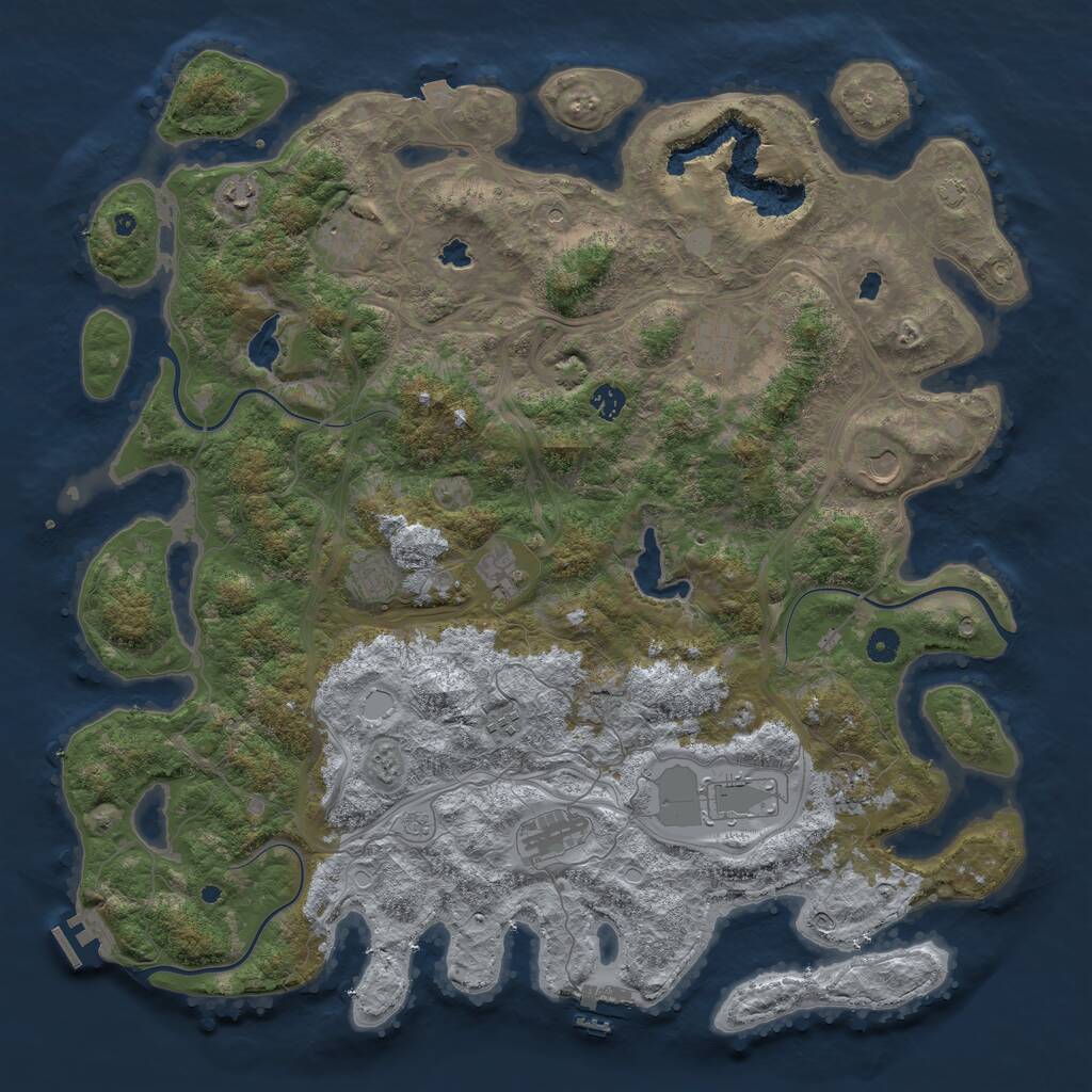 Rust Map: Procedural Map, Size: 4800, Seed: 249336146, 17 Monuments
