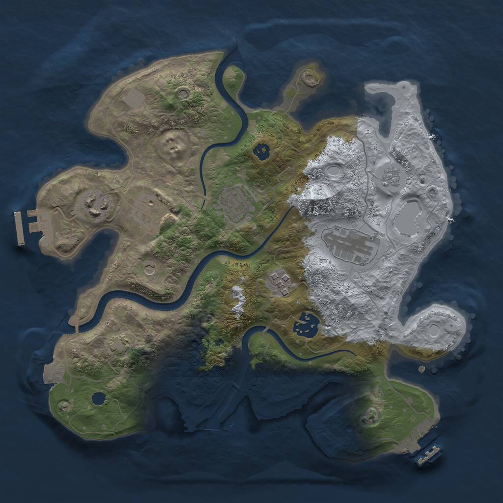 Rust Map: Procedural Map, Size: 3000, Seed: 657704766, 12 Monuments