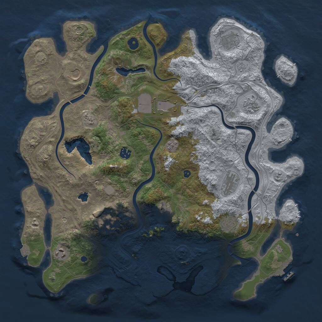 Rust Map: Procedural Map, Size: 4250, Seed: 238163111, 17 Monuments