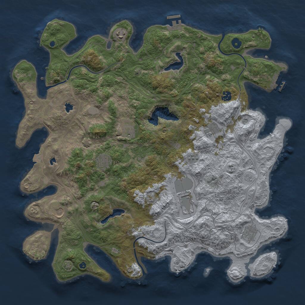 Rust Map: Procedural Map, Size: 4500, Seed: 985933, 15 Monuments
