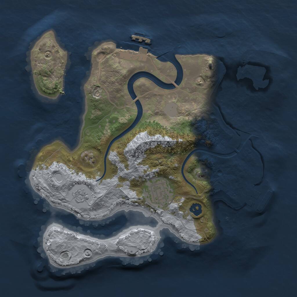 Rust Map: Procedural Map, Size: 2400, Seed: 2099226073, 5 Monuments