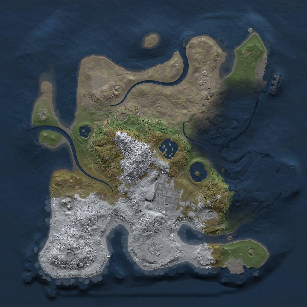 Rust Map: Procedural Map, Size: 2500, Seed: 1146319, 8 Monuments