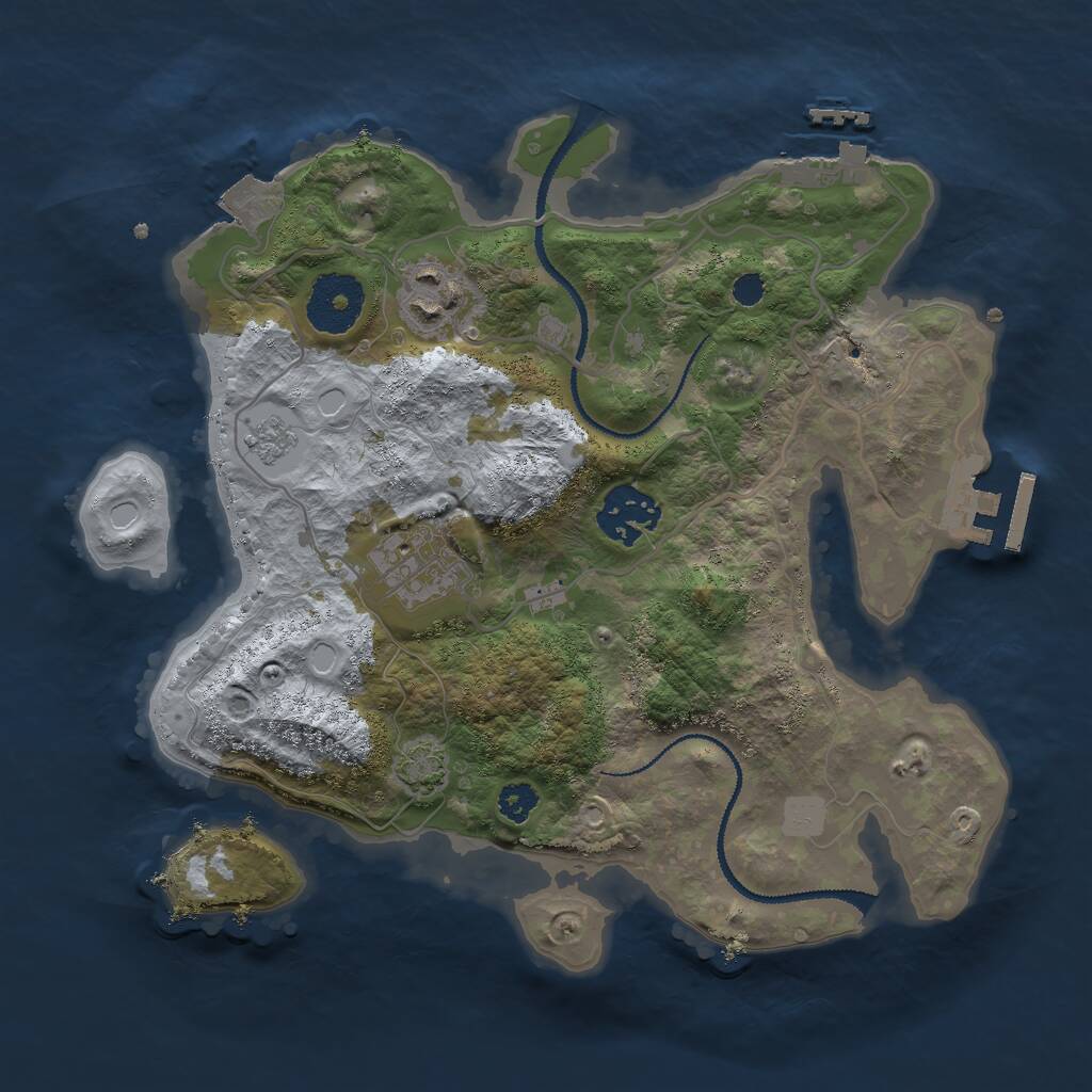Rust Map: Procedural Map, Size: 2800, Seed: 5386, 8 Monuments