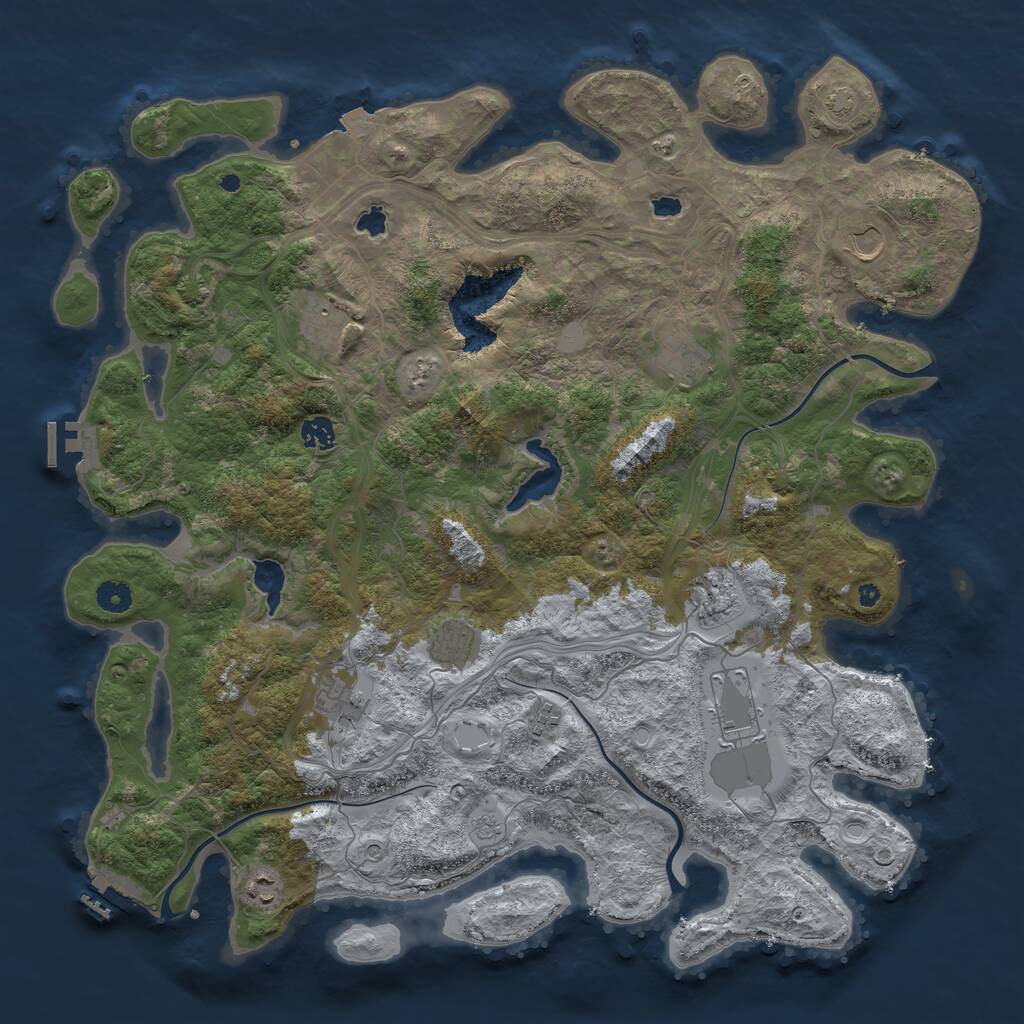 Rust Map: Procedural Map, Size: 4500, Seed: 301156347, 16 Monuments