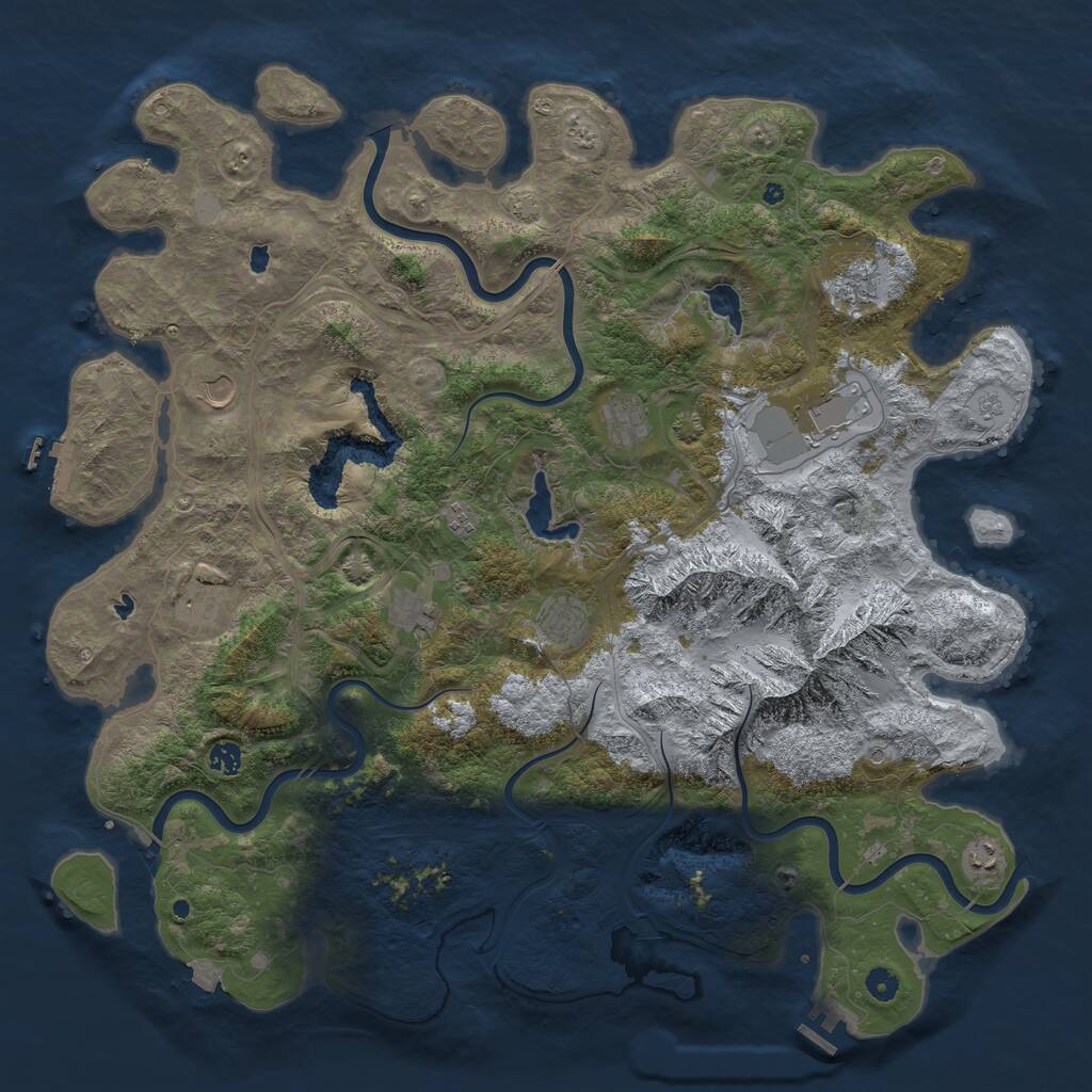 Rust Map: Procedural Map, Size: 5000, Seed: 1454696394, 16 Monuments