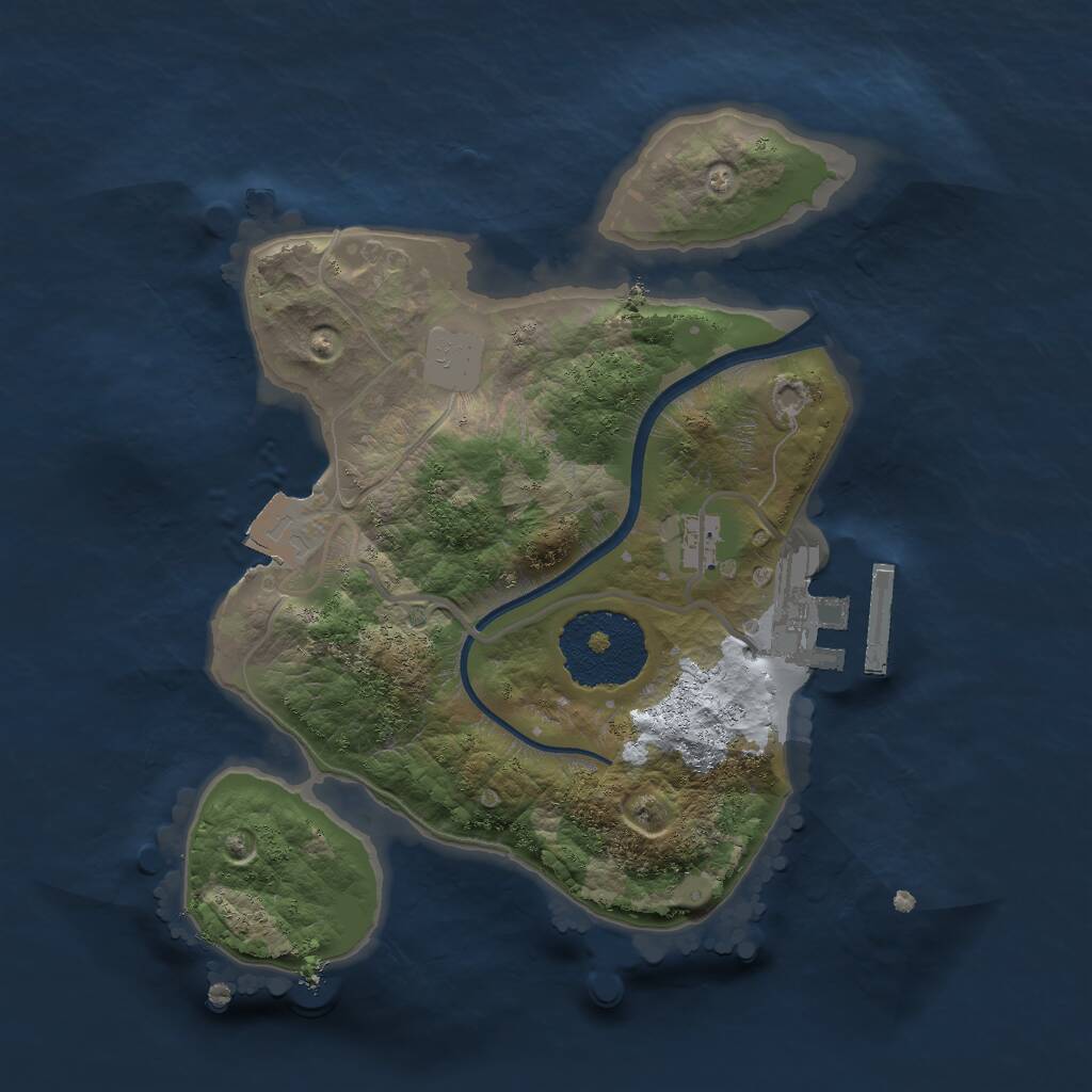 Rust Map: Procedural Map, Size: 2000, Seed: 1882930415, 2 Monuments