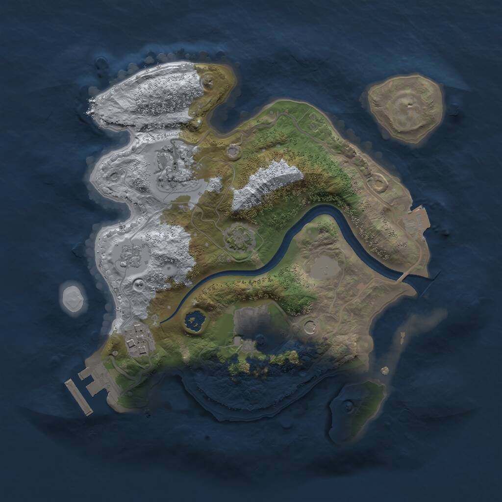 Rust Map: Procedural Map, Size: 2500, Seed: 1852530415, 8 Monuments