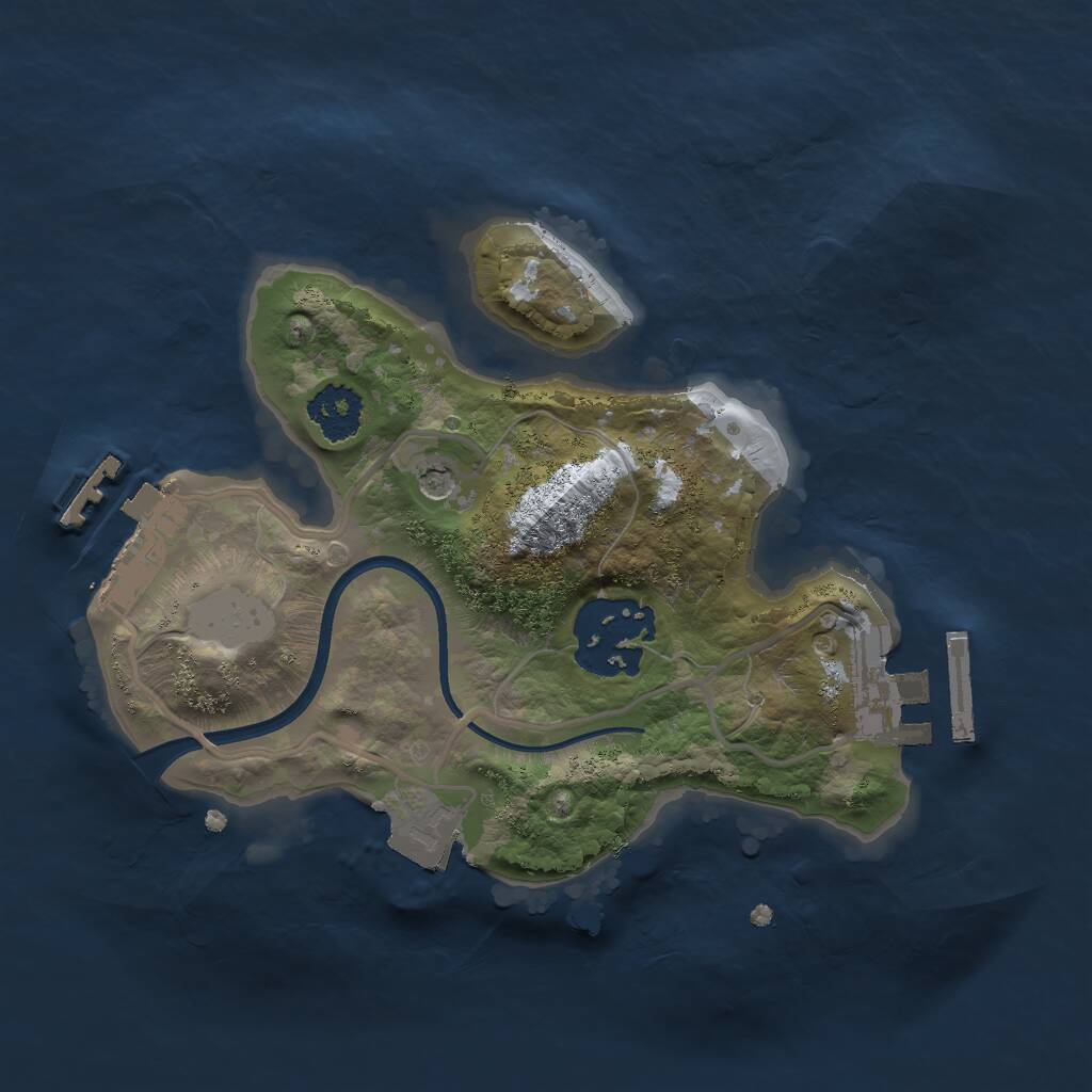 Rust Map: Procedural Map, Size: 2000, Seed: 313154, 5 Monuments