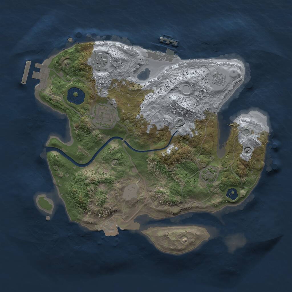 Rust Map: Procedural Map, Size: 2500, Seed: 1571558004, 7 Monuments