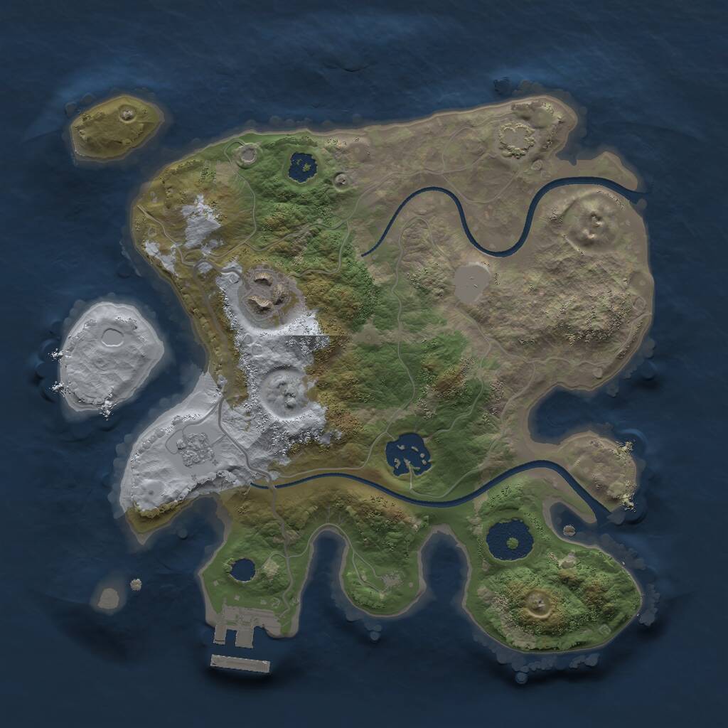 Rust Map: Procedural Map, Size: 2500, Seed: 1571458004, 6 Monuments
