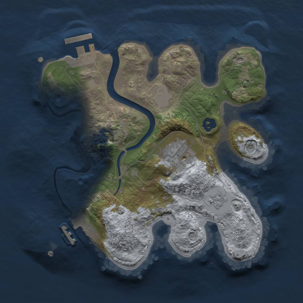 Rust Map: Procedural Map, Size: 2200, Seed: 1402, 6 Monuments