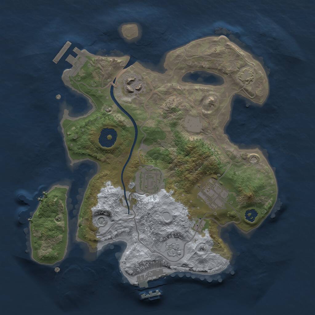 Rust Map: Procedural Map, Size: 2500, Seed: 1571448004, 9 Monuments