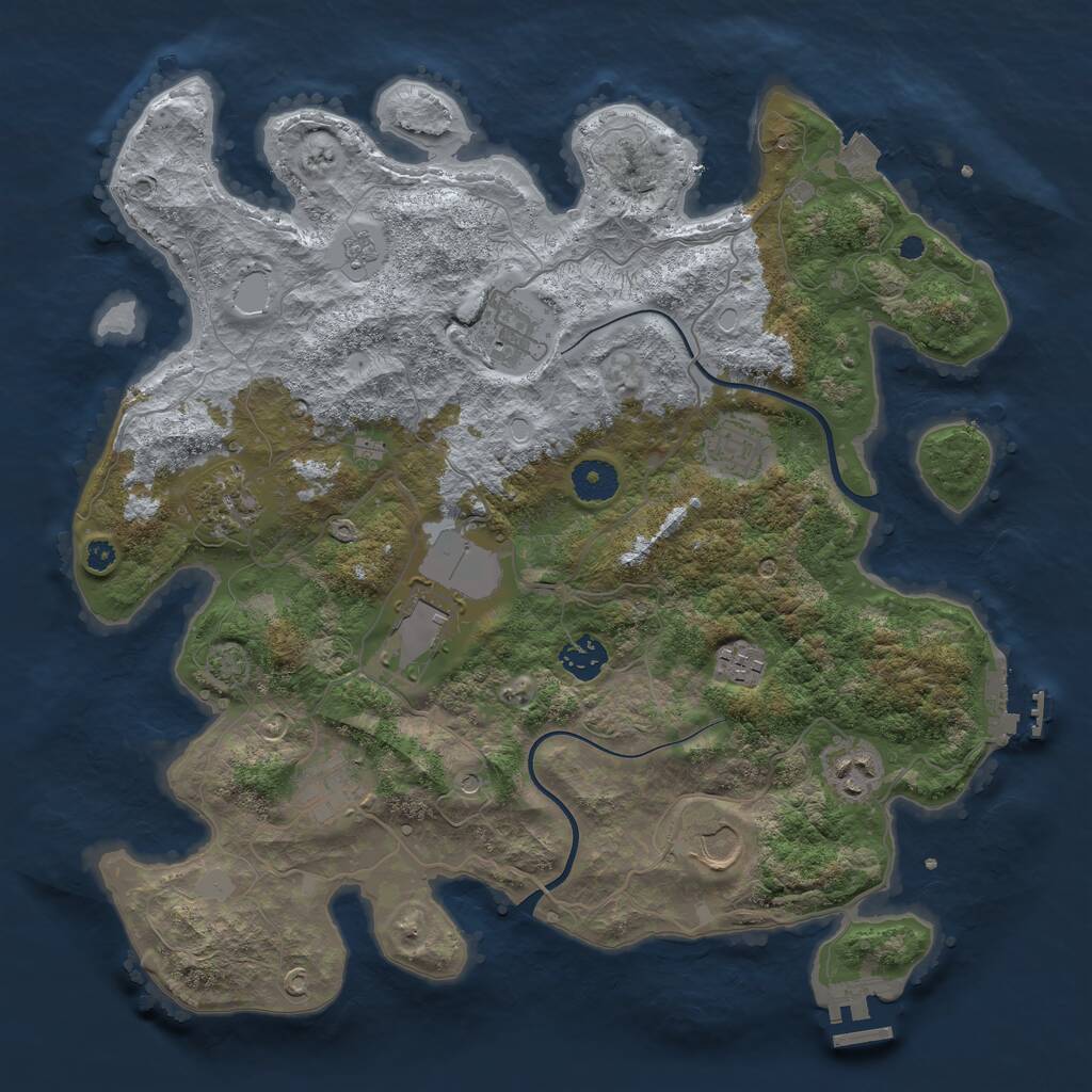 Rust Map: Procedural Map, Size: 3700, Seed: 1559953222, 15 Monuments