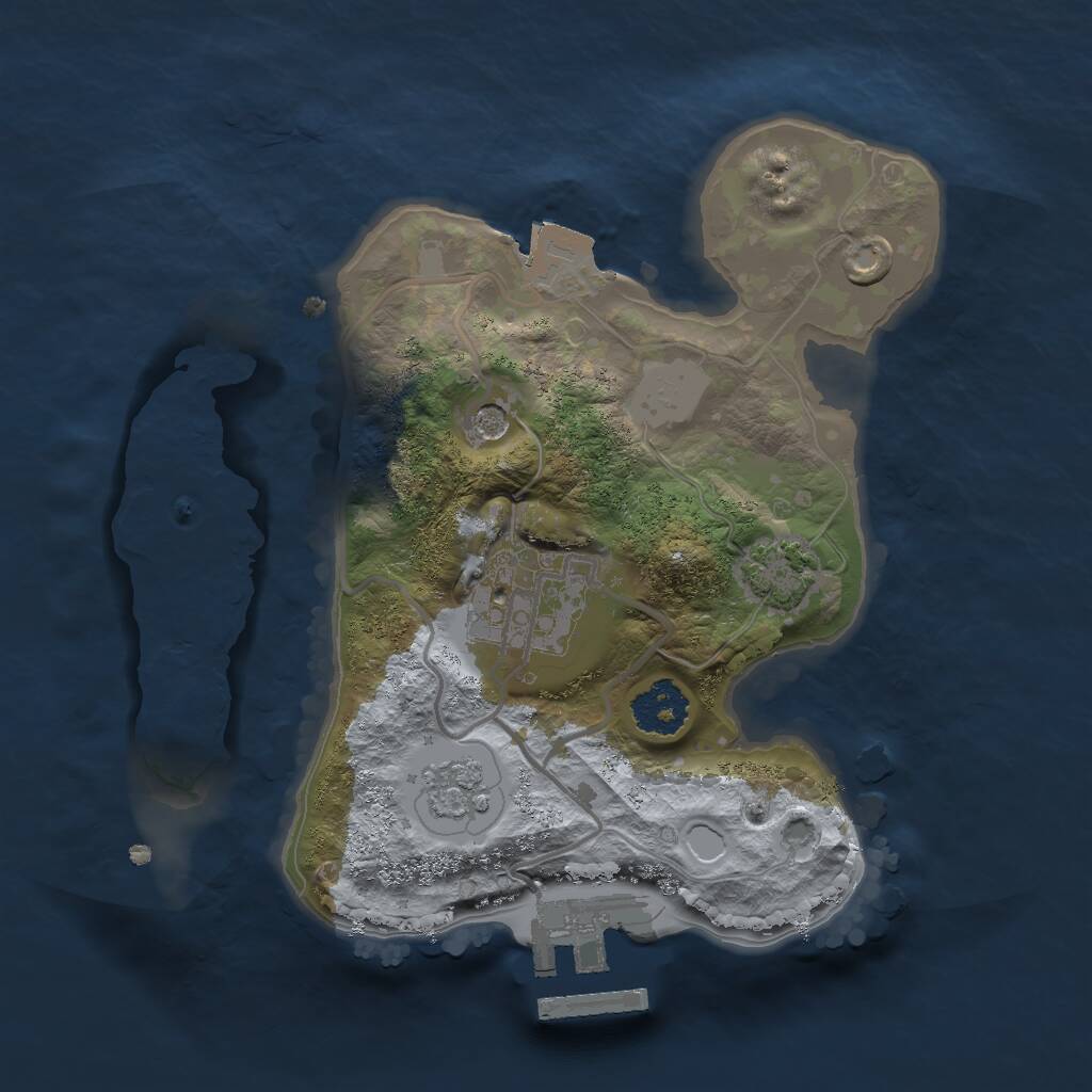 Rust Map: Procedural Map, Size: 2000, Seed: 343162345, 6 Monuments