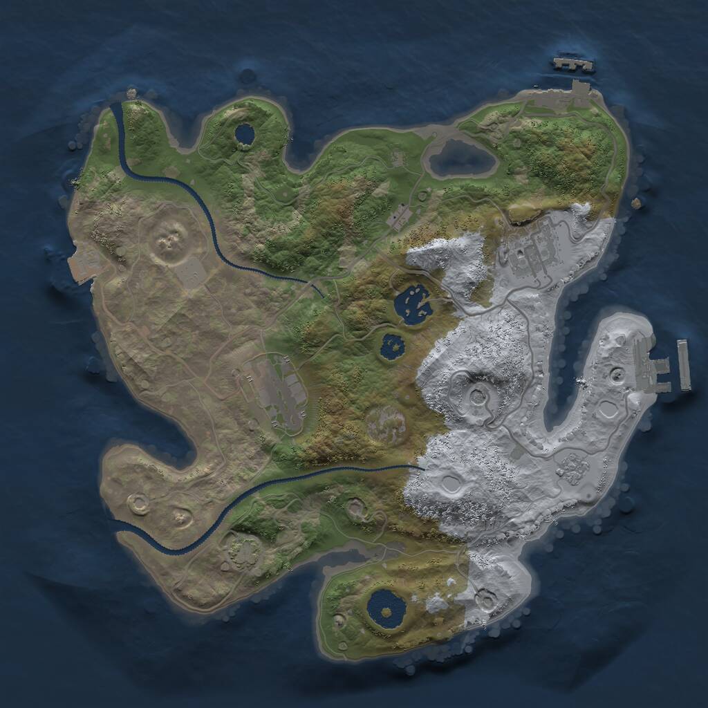 Rust Map: Procedural Map, Size: 2800, Seed: 386, 9 Monuments