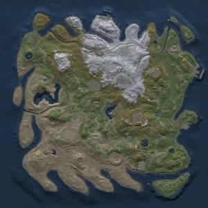 Thumbnail Rust Map: Procedural Map, Size: 4250, Seed: 376, 14 Monuments