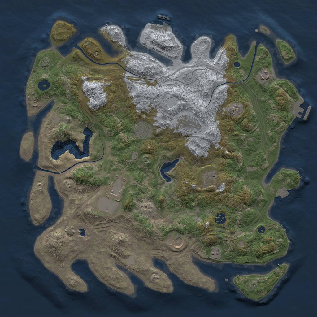 Rust Map: Procedural Map, Size: 4250, Seed: 376, 14 Monuments