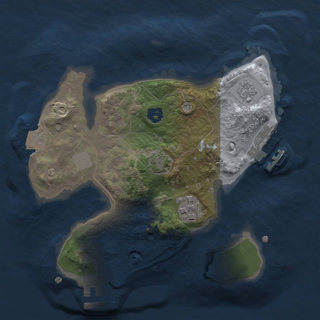 Rust Map: Procedural Map, Size: 2000, Seed: 384223540, 6 Monuments