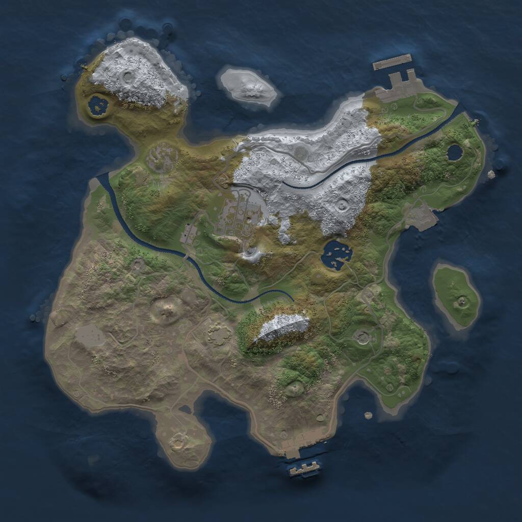Rust Map: Procedural Map, Size: 2700, Seed: 34424148, 7 Monuments