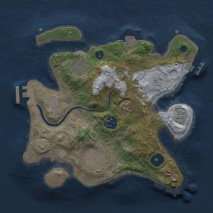 Thumbnail Rust Map: Procedural Map, Size: 2500, Seed: 34498, 10 Monuments