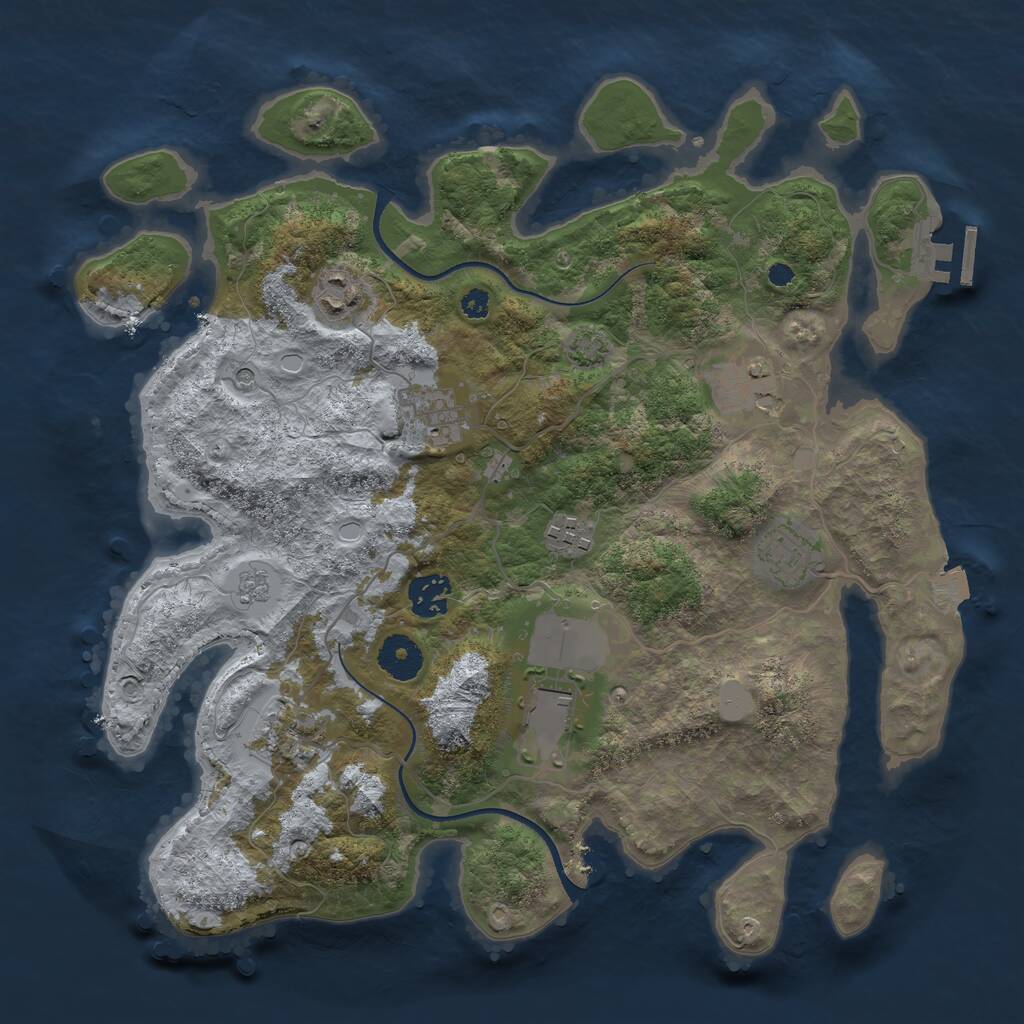 Rust Map: Procedural Map, Size: 3500, Seed: 339881968, 13 Monuments