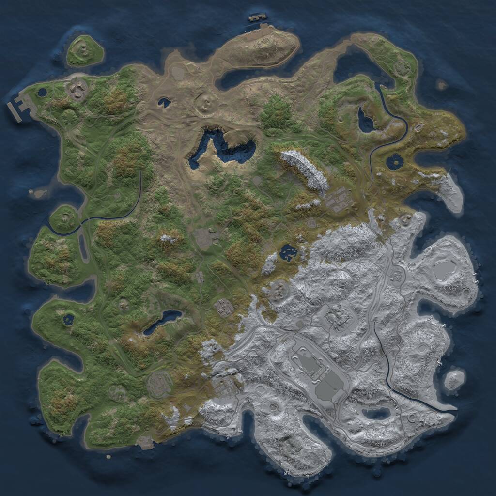 Rust Map: Procedural Map, Size: 4500, Seed: 2021952297, 15 Monuments