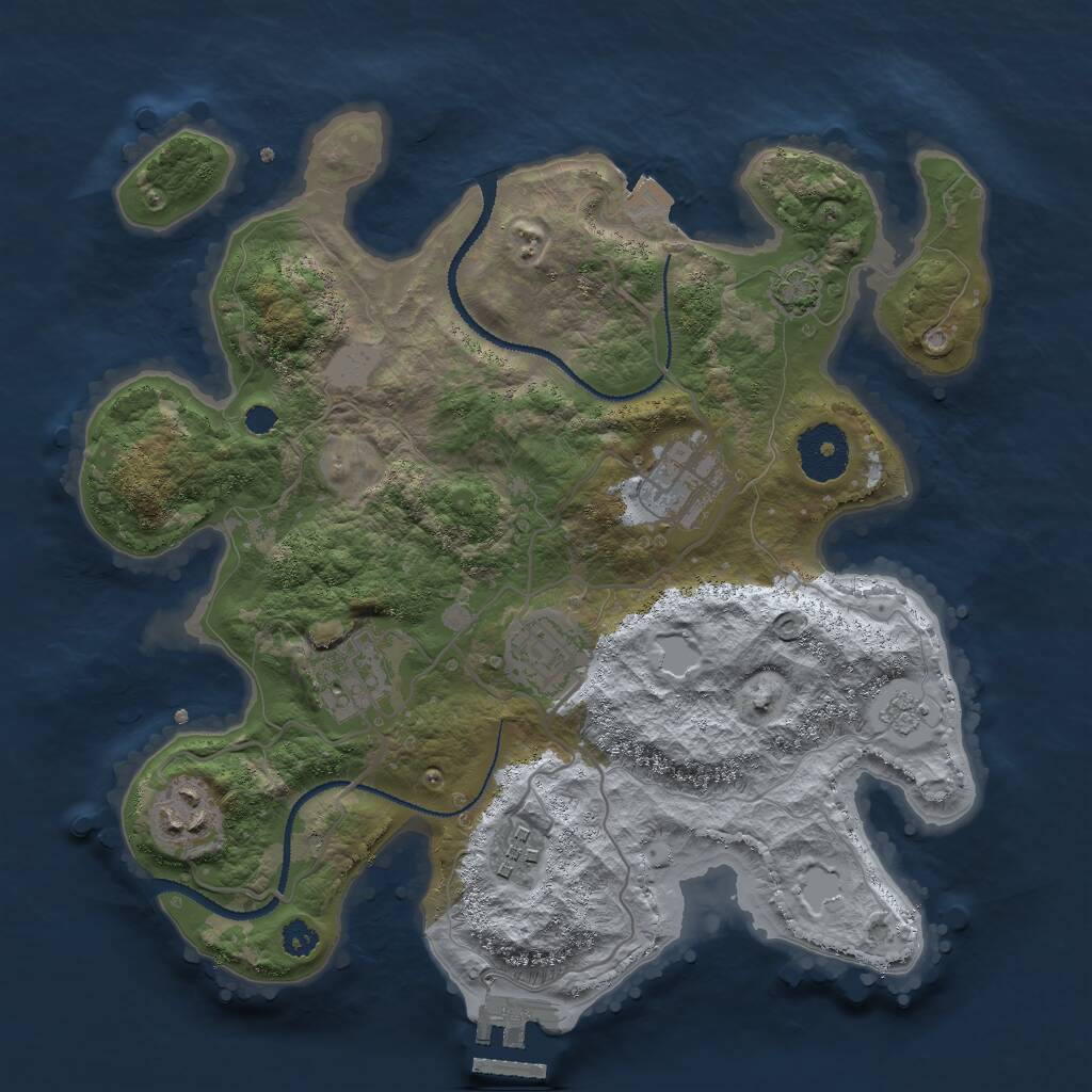 Rust Map: Procedural Map, Size: 3000, Seed: 10576, 9 Monuments