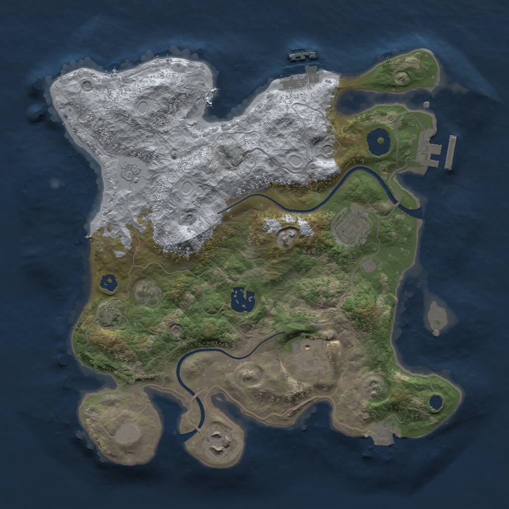 Rust Map: Procedural Map, Size: 3000, Seed: 875202749, 10 Monuments