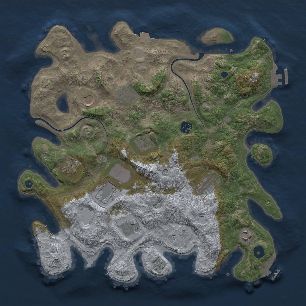 Rust Map: Procedural Map, Size: 3900, Seed: 199, 16 Monuments