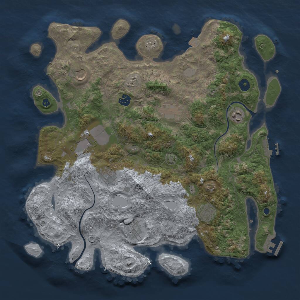 Rust Map: Procedural Map, Size: 3900, Seed: 1212, 15 Monuments