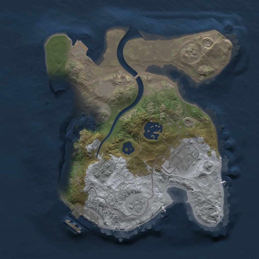 Rust Map: Procedural Map, Size: 2100, Seed: 6243, 6 Monuments