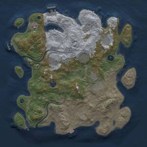 Thumbnail Rust Map: Procedural Map, Size: 3500, Seed: 292107205, 13 Monuments