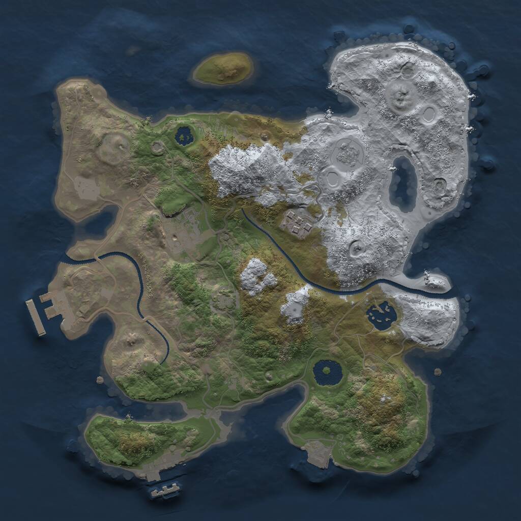 Rust Map: Procedural Map, Size: 2800, Seed: 694876, 8 Monuments