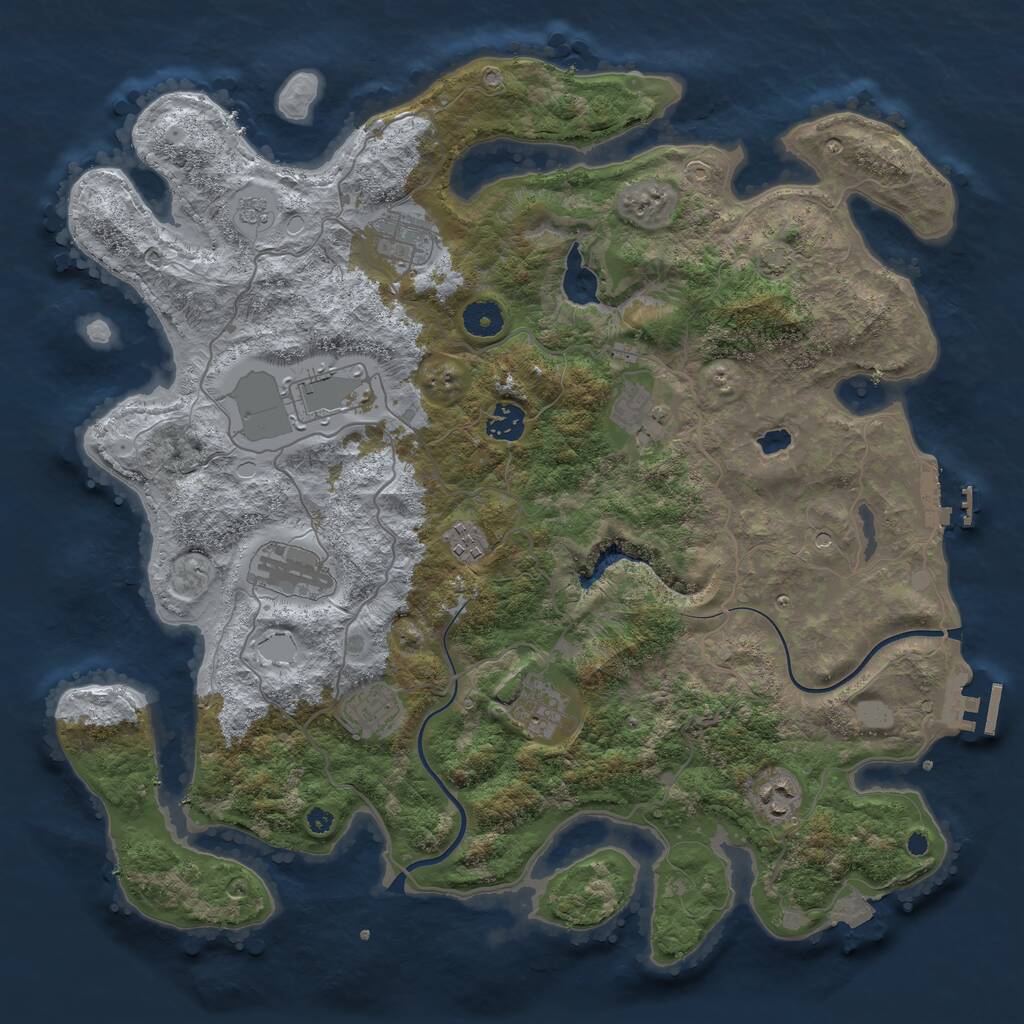 Rust Map: Procedural Map, Size: 4000, Seed: 878787878, 15 Monuments