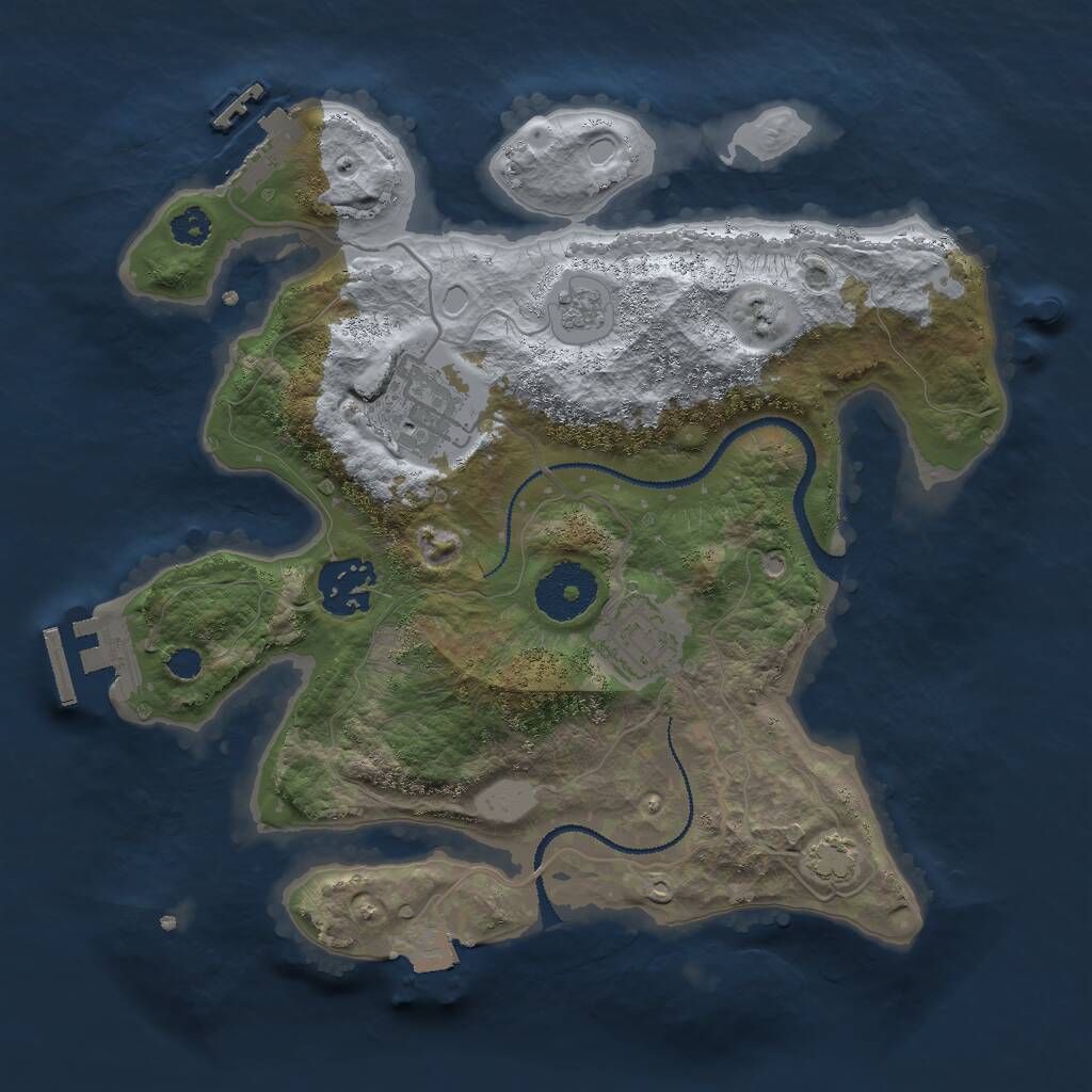 Rust Map: Procedural Map, Size: 2800, Seed: 963287428, 8 Monuments