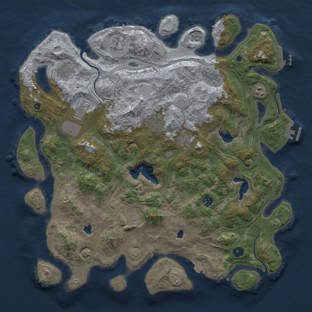 Rust Map: Procedural Map, Size: 4500, Seed: 899602111, 16 Monuments