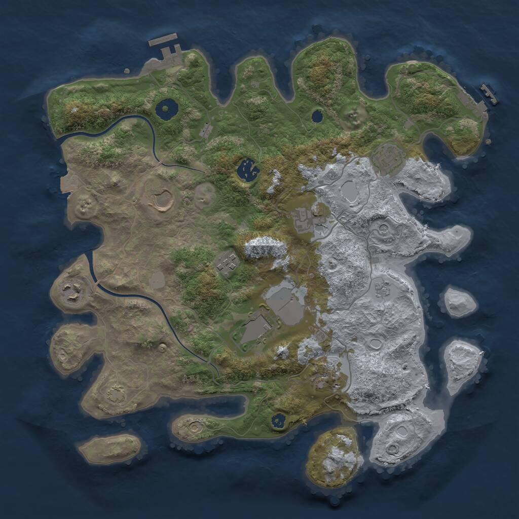 Rust Map: Procedural Map, Size: 3600, Seed: 292, 14 Monuments