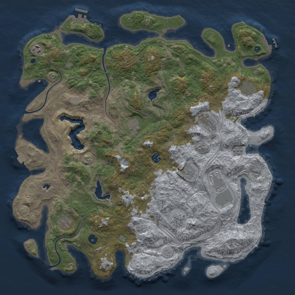 Rust Map: Procedural Map, Size: 4700, Seed: 656577716, 16 Monuments