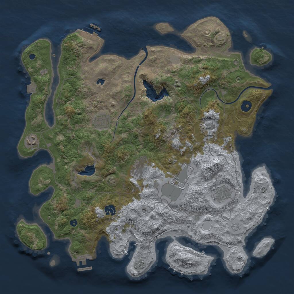 Rust Map: Procedural Map, Size: 4000, Seed: 587202757, 14 Monuments