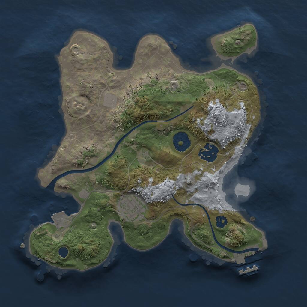 Rust Map: Procedural Map, Size: 2500, Seed: 89091550, 4 Monuments