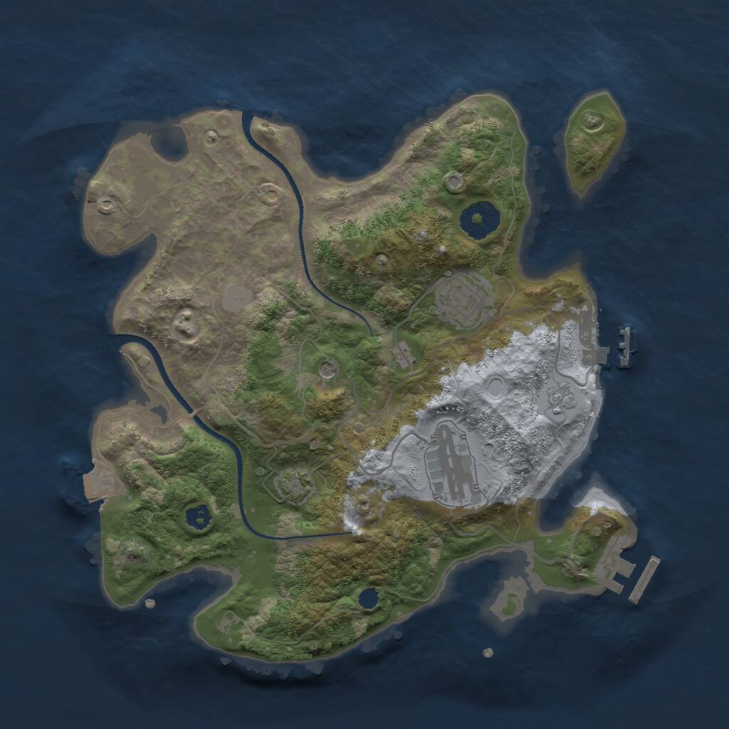Rust Map: Procedural Map, Size: 2900, Seed: 1164390697, 8 Monuments