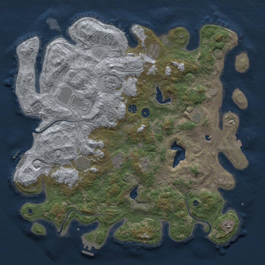 Rust Map: Procedural Map, Size: 4500, Seed: 1014128995, 15 Monuments