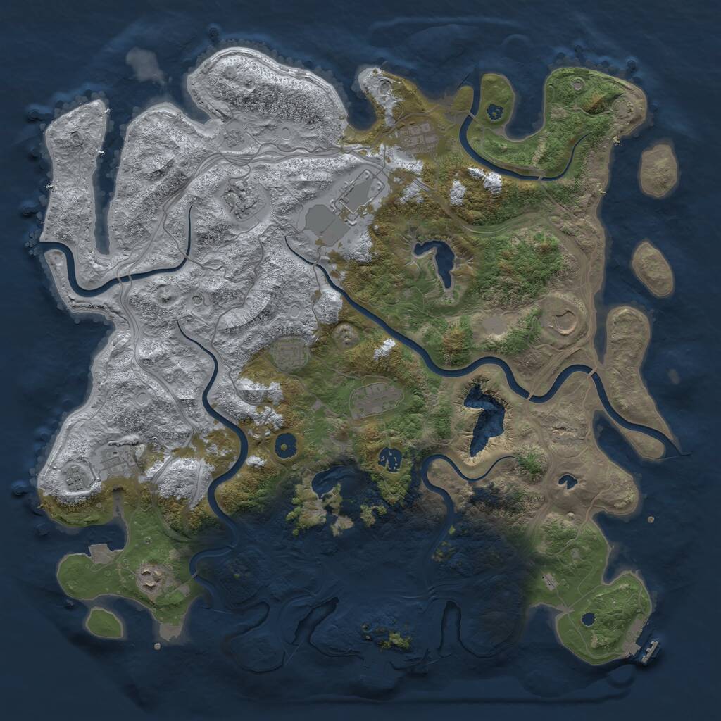 Rust Map: Procedural Map, Size: 4500, Seed: 1014128995, 16 Monuments