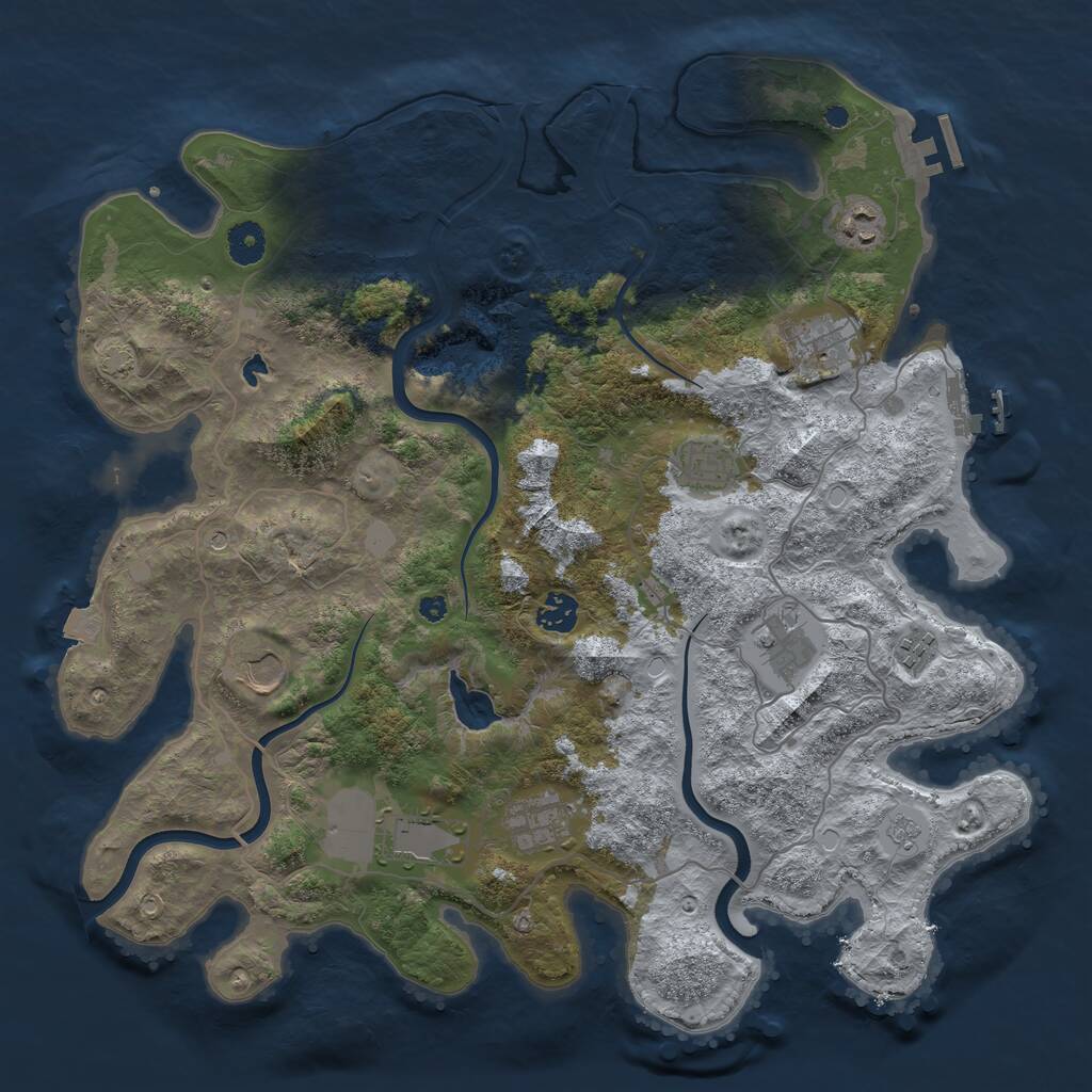 Rust Map: Procedural Map, Size: 4000, Seed: 377825126, 15 Monuments