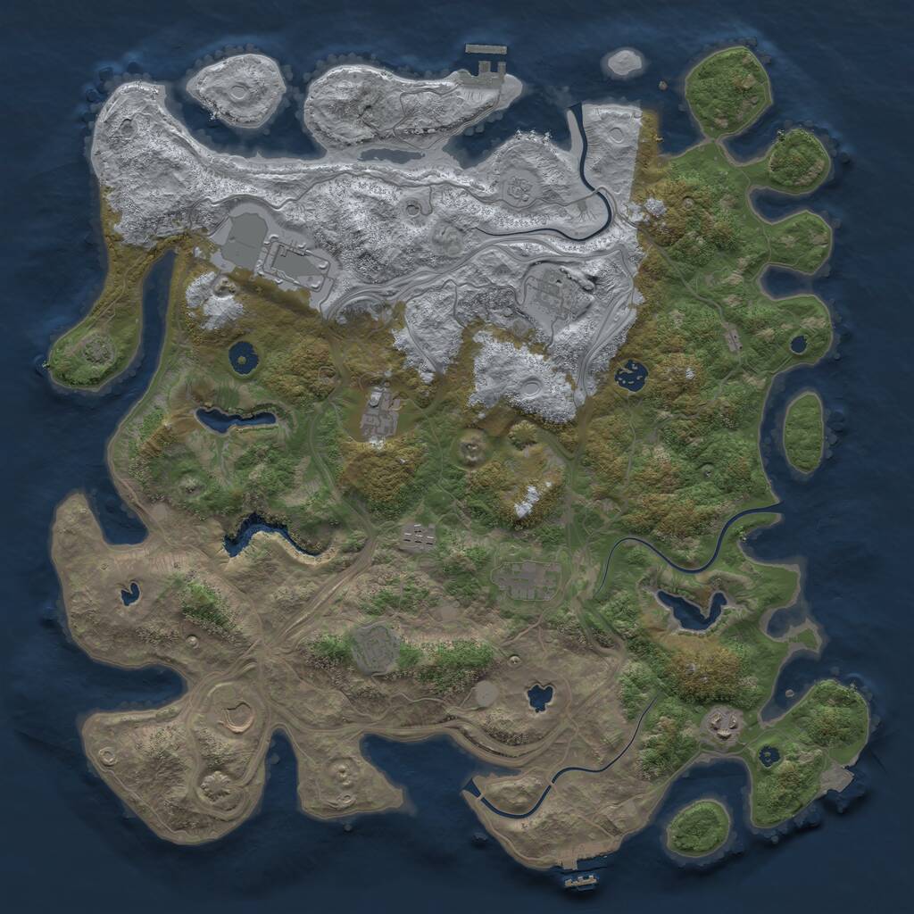 Rust Map: Procedural Map, Size: 4500, Seed: 159601, 15 Monuments