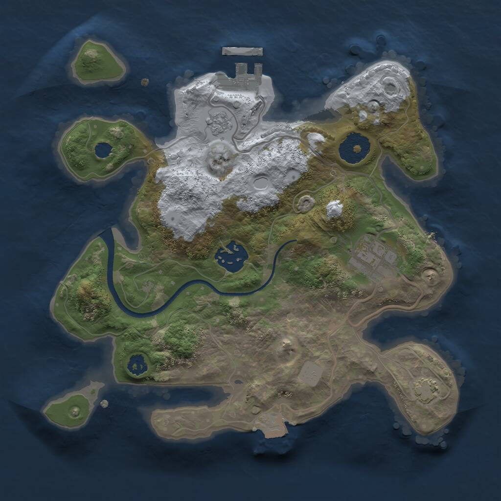 Rust Map: Procedural Map, Size: 2500, Seed: 85558608, 6 Monuments