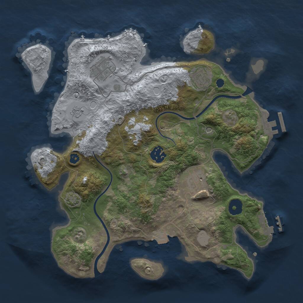 Rust Map: Procedural Map, Size: 3000, Seed: 296911584, 10 Monuments