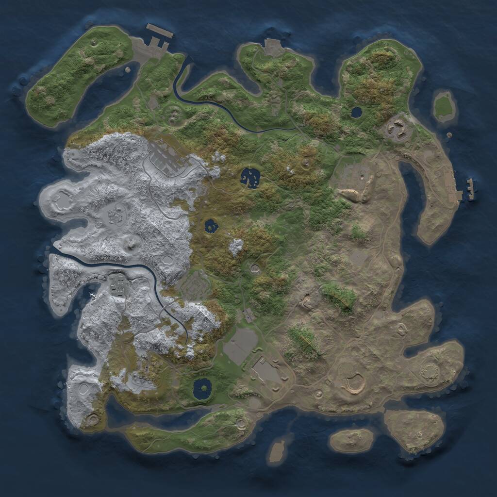 Rust Map: Procedural Map, Size: 3650, Seed: 7037, 15 Monuments