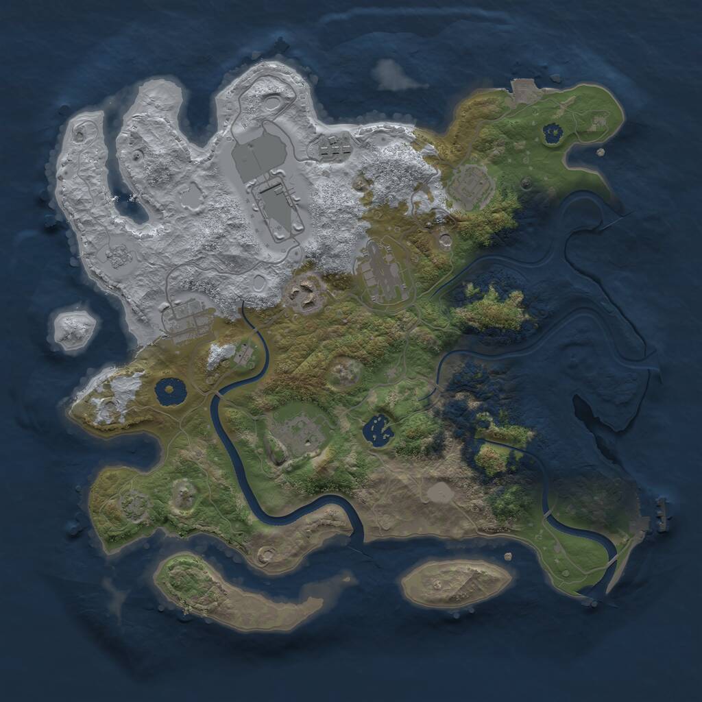 Rust Map: Procedural Map, Size: 3500, Seed: 169572648, 13 Monuments